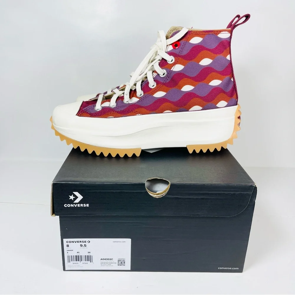 Converse Run Star Hike Hi Women’s Platform Sneakers Size 9.5 Dark‎ Beetroot